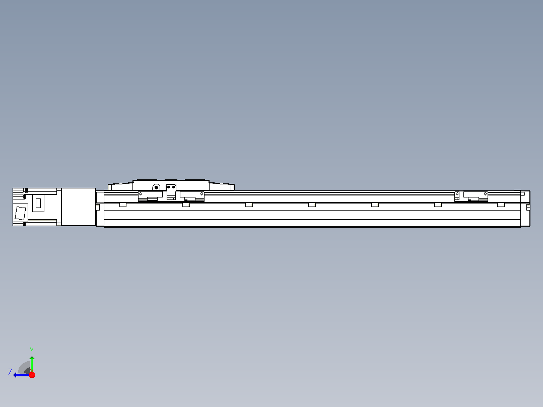 滚珠丝杠直线轴内置导轨TPA-GCR-120-1610C-L450-M-M40-N3右视图