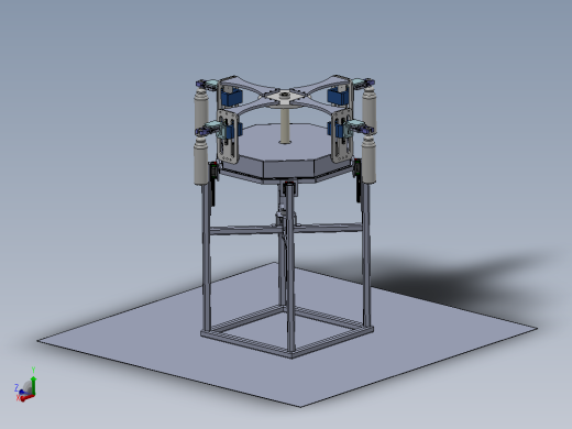 传送带间的物料输送转台3D图纸+Solidworks设计