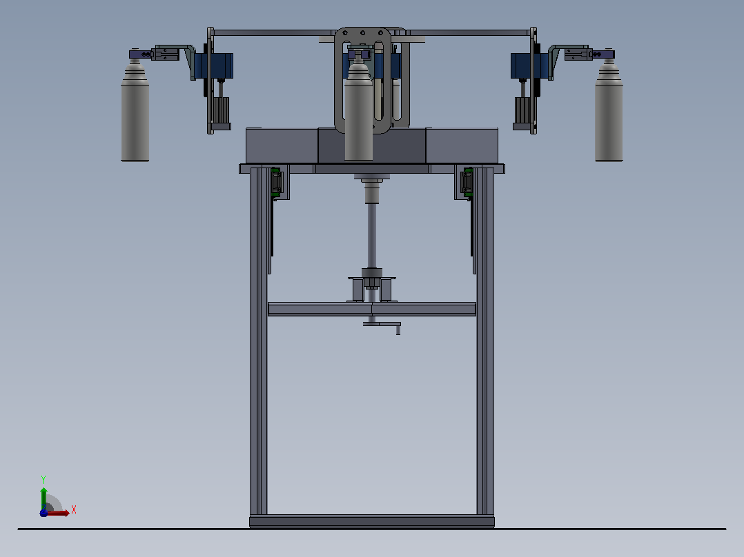 传送带间的物料输送转台3D图纸+Solidworks设计前视图