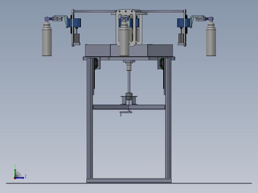 传送带间的物料输送转台3D图纸+Solidworks设计左视缩略图