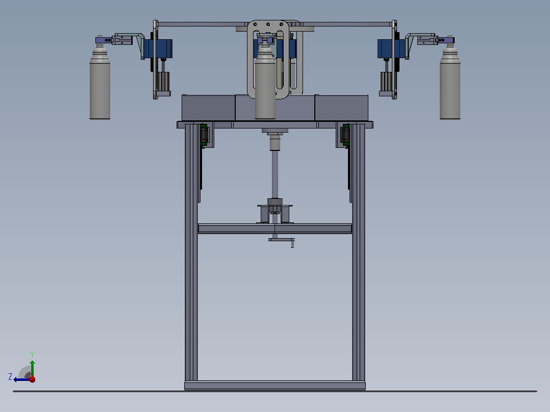 传送带间的物料输送转台3D图纸+Solidworks设计右视图