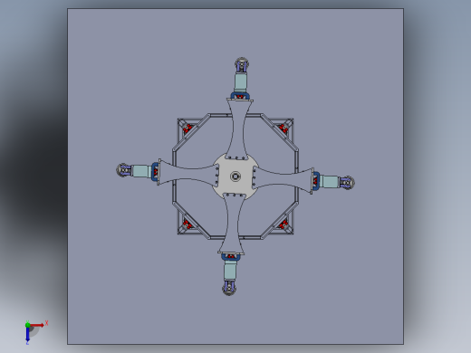传送带间的物料输送转台3D图纸+Solidworks设计俯视缩略图