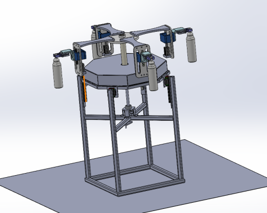 传送带间的物料输送转台3D图纸+Solidworks设计缩略图