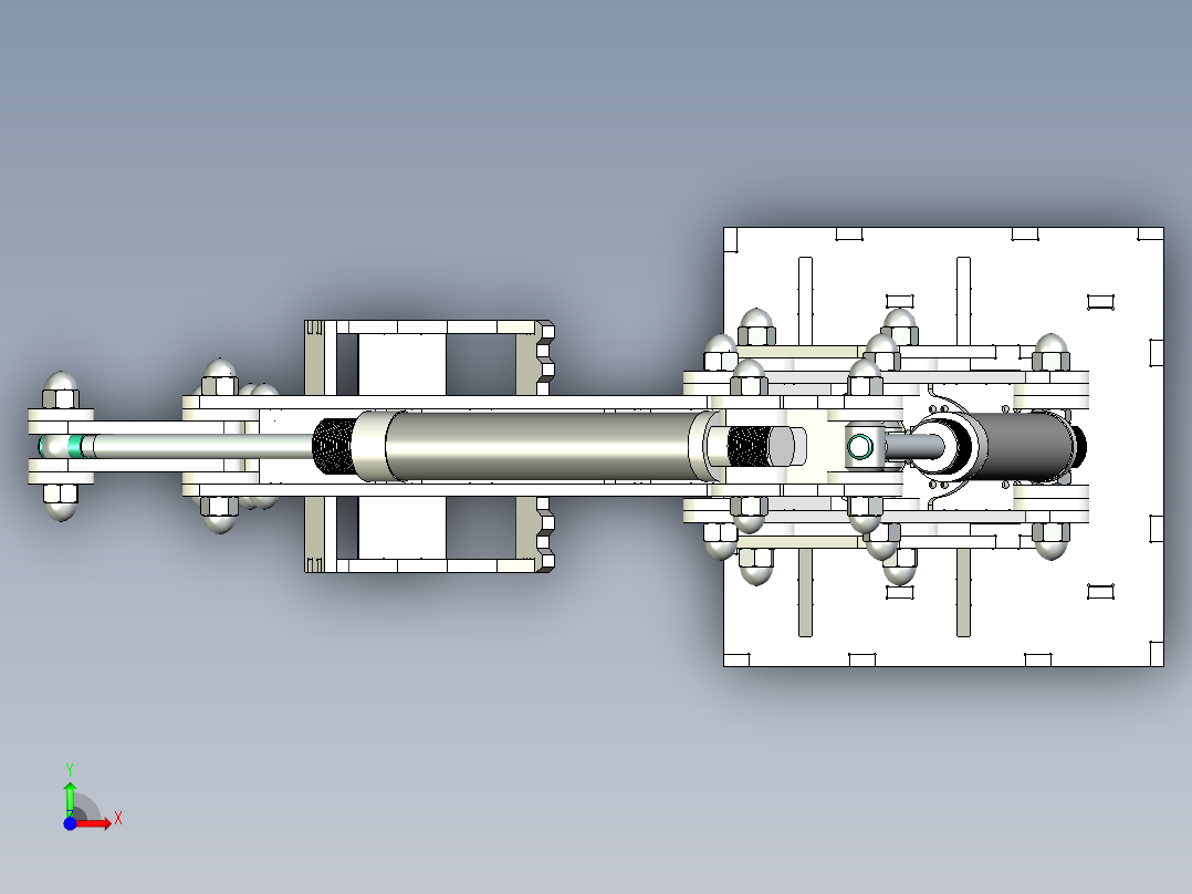 挖掘机抓斗伸缩臂玩具前视图