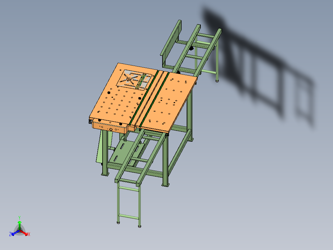 圆锯一体工作台3D图纸 INVENTOR设计 附STP