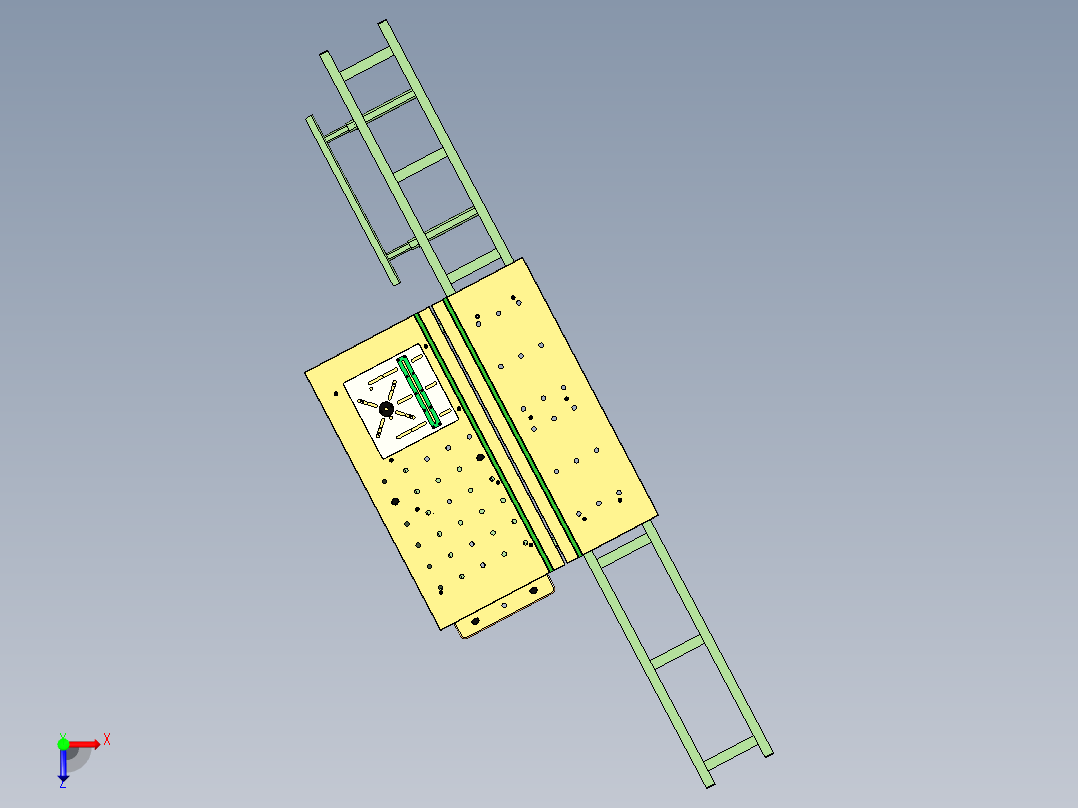 圆锯一体工作台3D图纸 INVENTOR设计 附STP俯视图