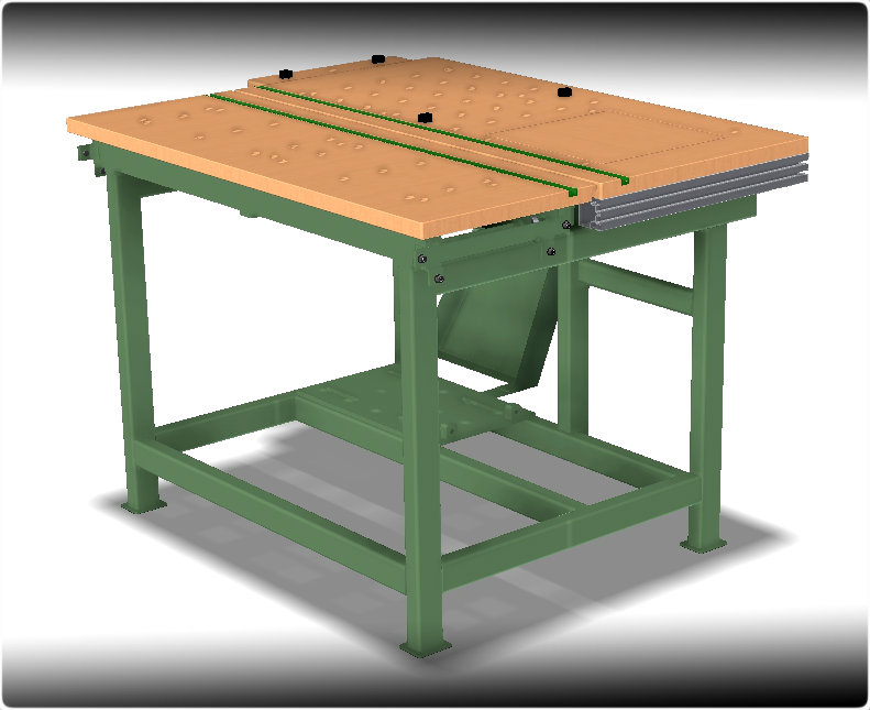 圆锯一体工作台3D图纸 INVENTOR设计 附STP