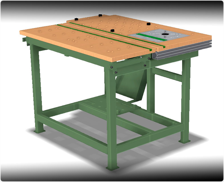 圆锯一体工作台3D图纸 INVENTOR设计 附STP