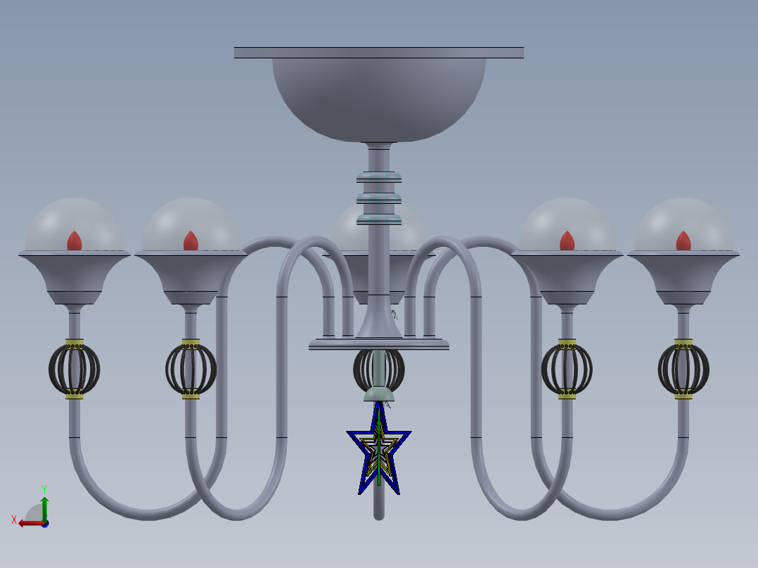 豪华吊灯后视图