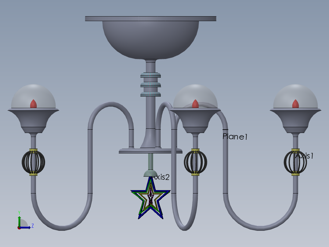 豪华吊灯左视图