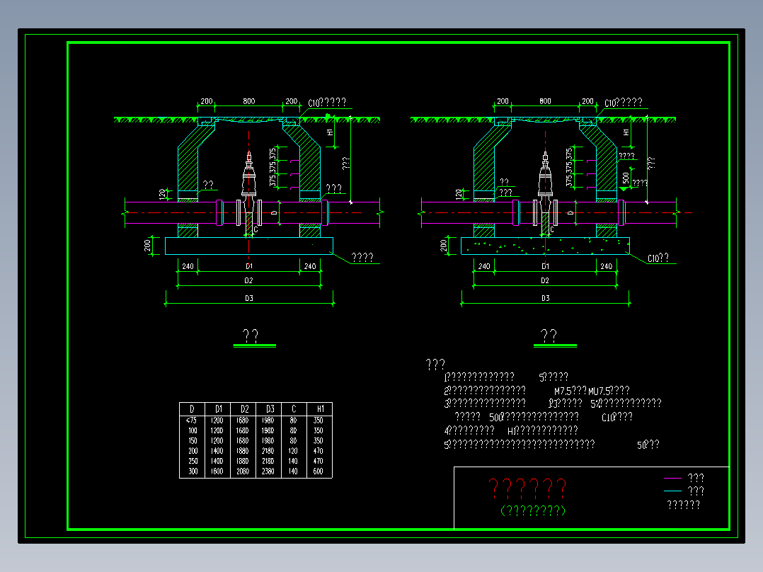 室外给水阀门井CAD大样图下载
