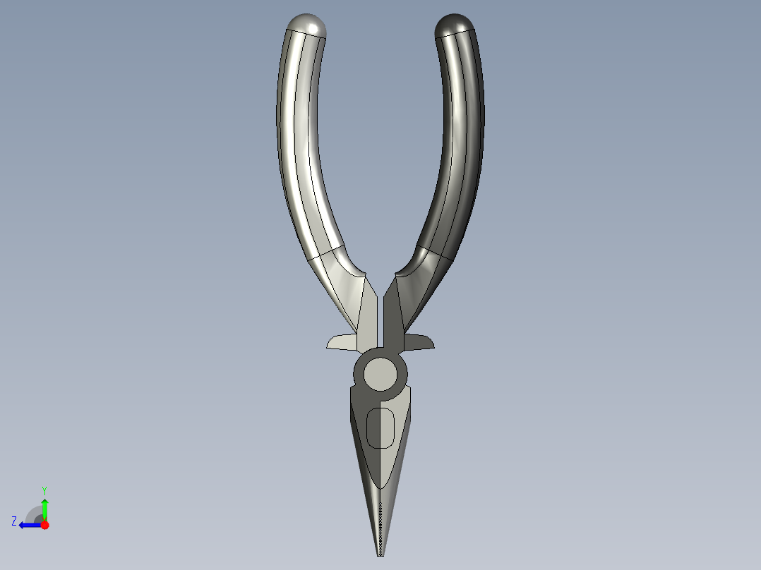 尖嘴钳模型右视图