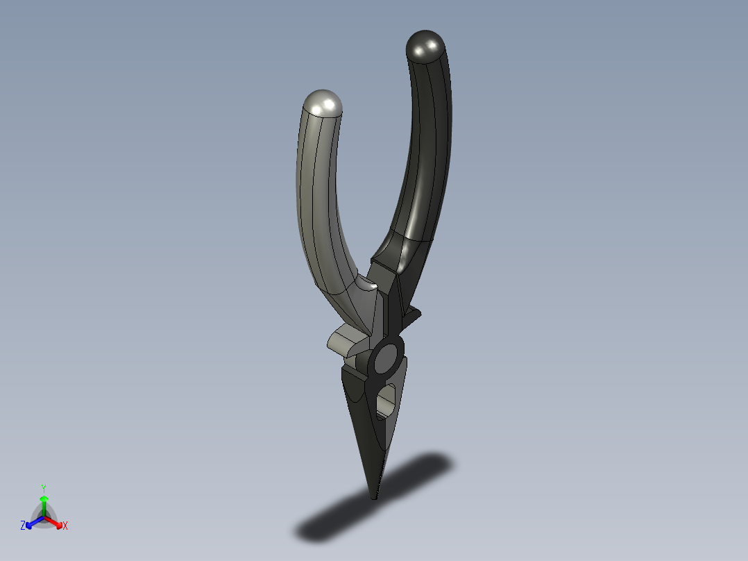 尖嘴钳模型正等轴测图