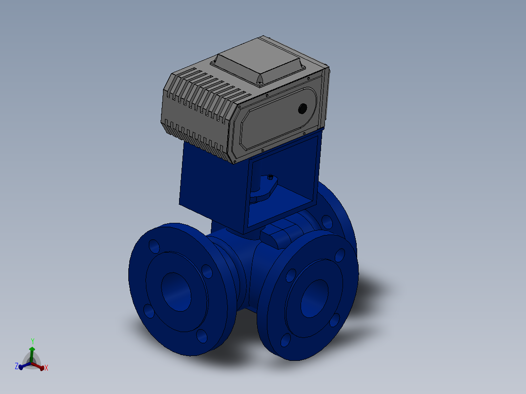 法兰电动三通球阀-铸铁 DN25-DN200