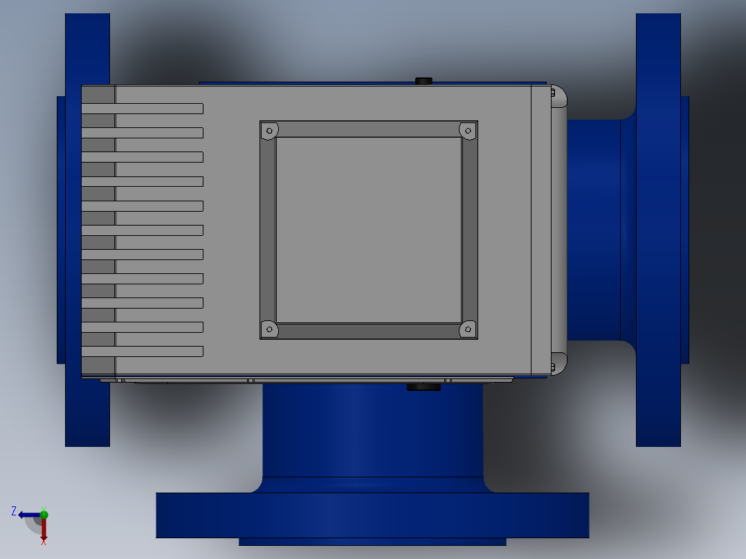 法兰电动三通球阀-铸铁 DN25-DN200俯视图