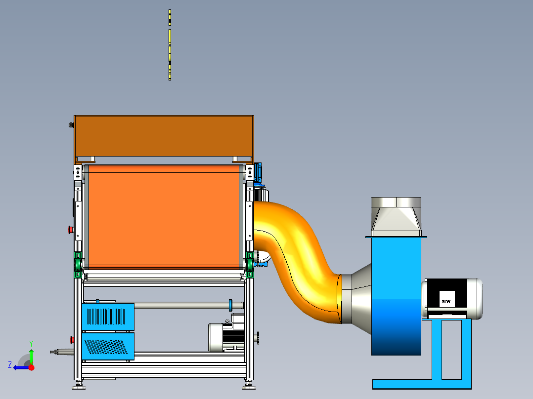 A6_熔喷布驻极流水线（驻极分切收卷）右视图
