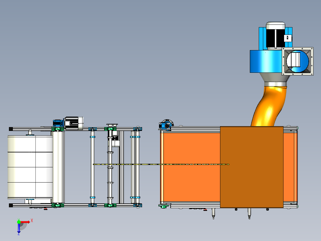 A6_熔喷布驻极流水线（驻极分切收卷）俯视图