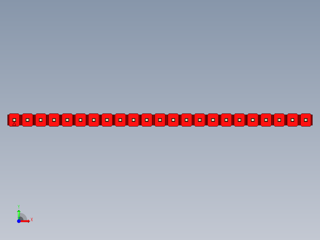彩色公头100mil（2.54mm）系列-DS1021_red_1x23p_100mil_Type1_rev1.0前视图