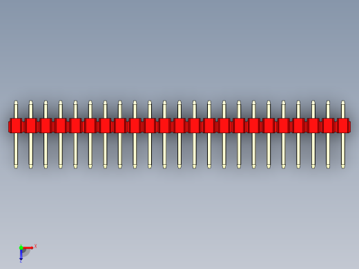 彩色公头100mil（2.54mm）系列-DS1021_red_1x23p_100mil_Type1_rev1.0俯视缩略图