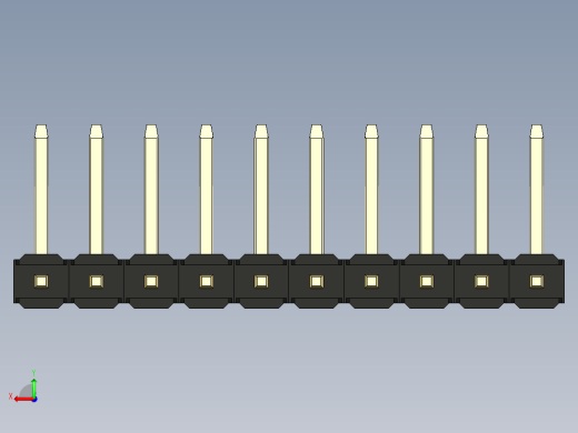 彩色公排针 100mil 2.54mm 系列-DS1022_black_10p_100mil_TypeU_rev1.0后视缩略图