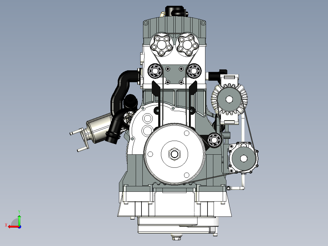 YT403汽缸柴油机后视图