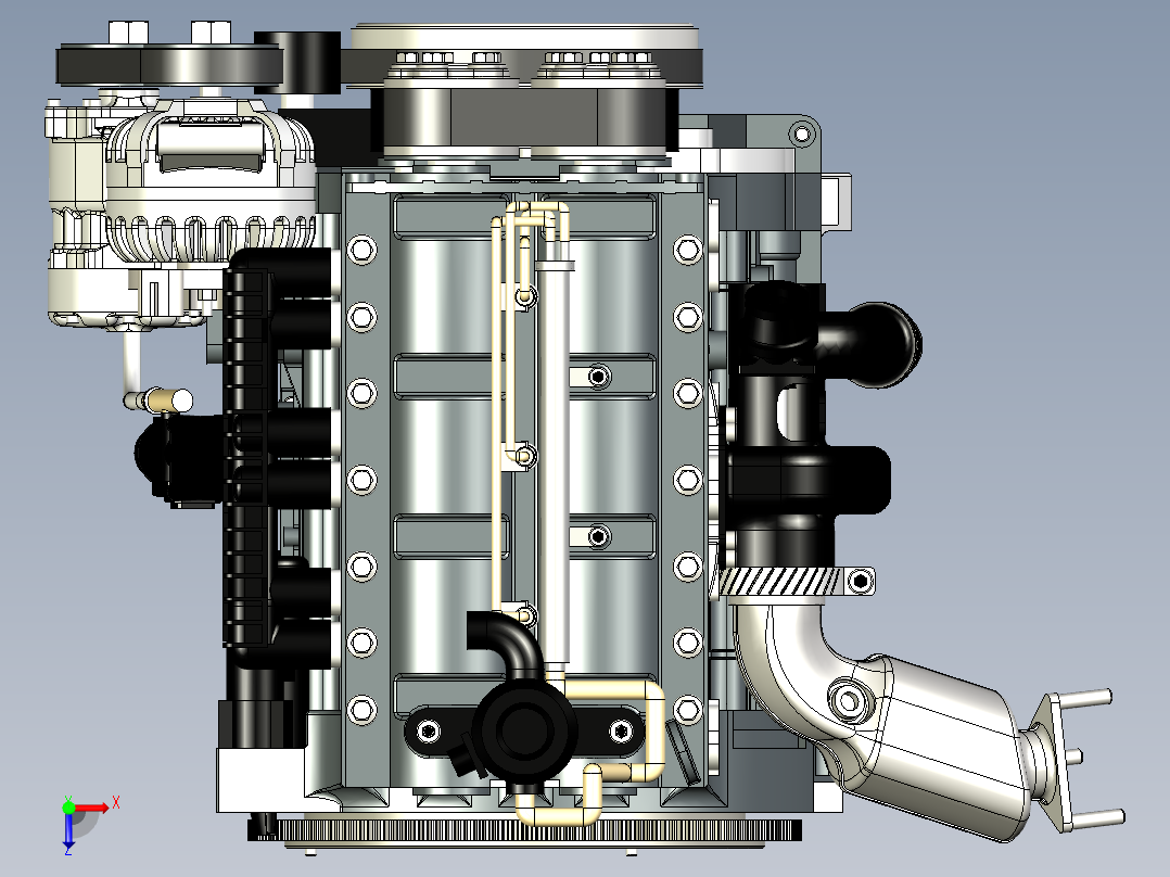 YT403汽缸柴油机俯视图