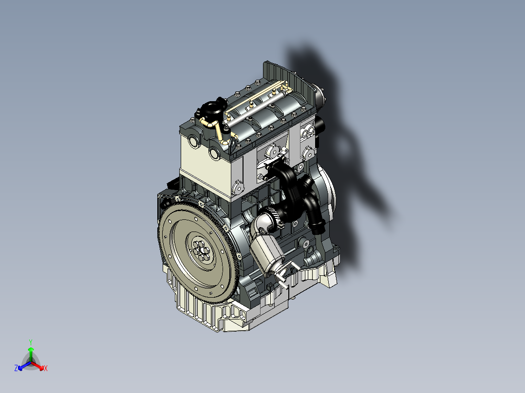 YT403汽缸柴油机正等轴测图