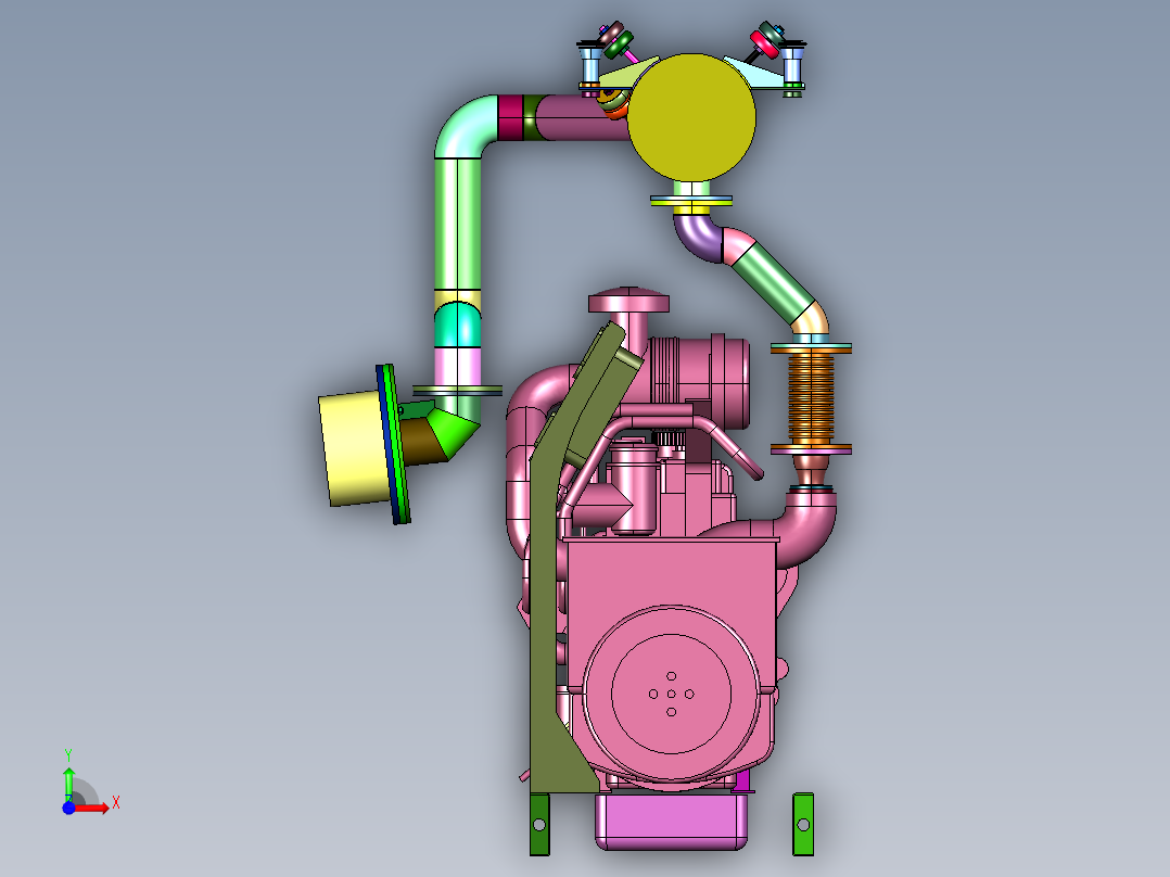 发电机净化消音机体系统前视图