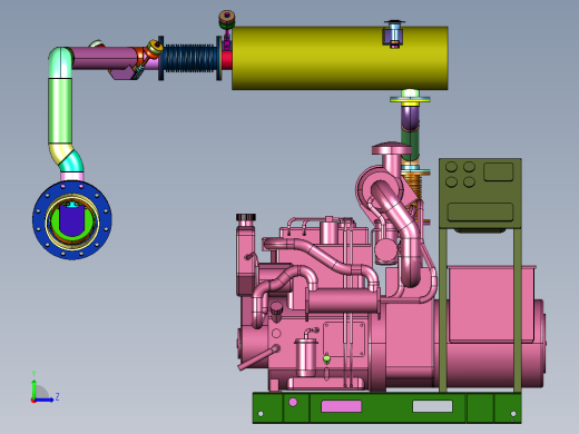 发电机净化消音机体系统左视缩略图