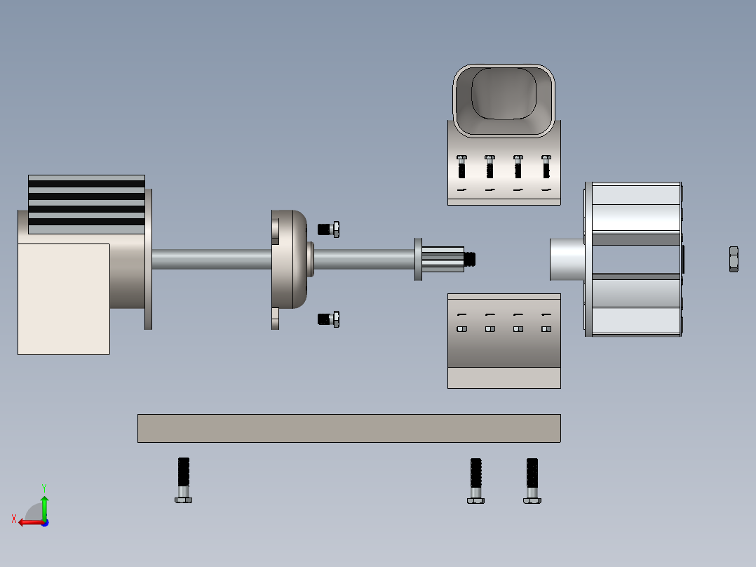 电动机风机后视图