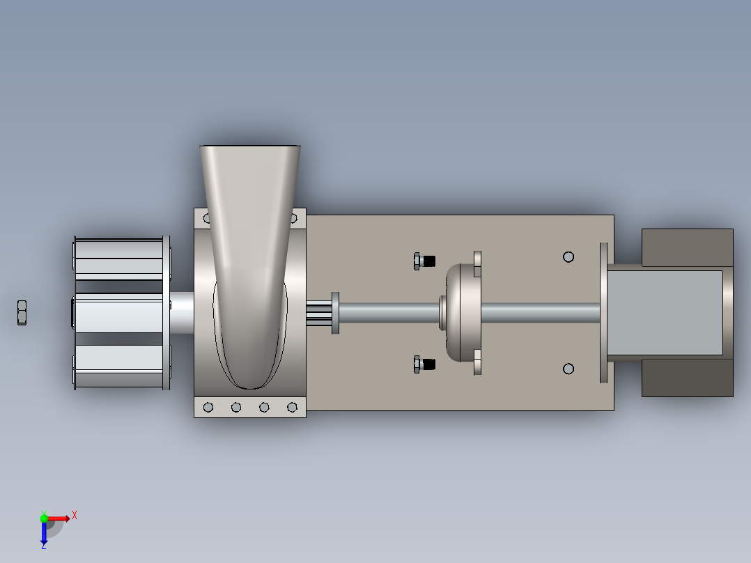 电动机风机俯视图