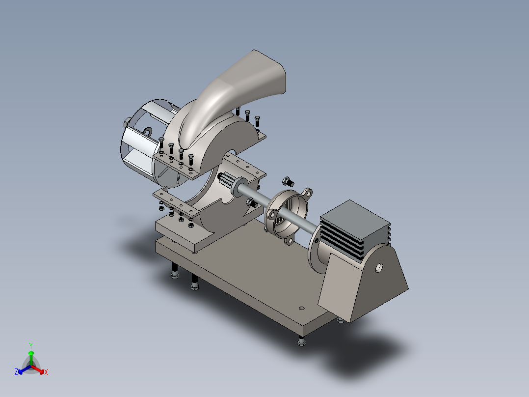 电动机风机正等轴测图