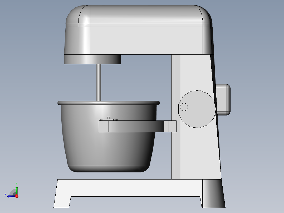 立式打蛋器三维SW模型右视图