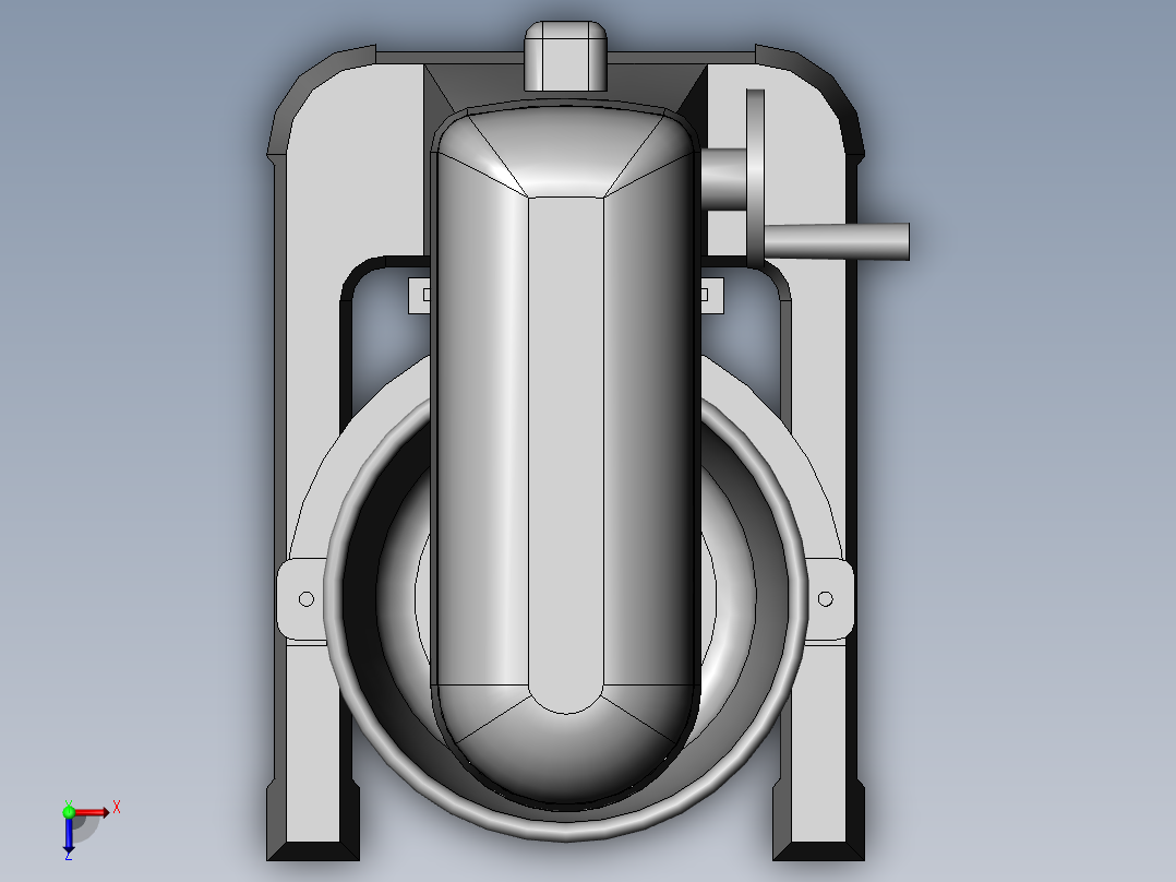 立式打蛋器三维SW模型俯视图