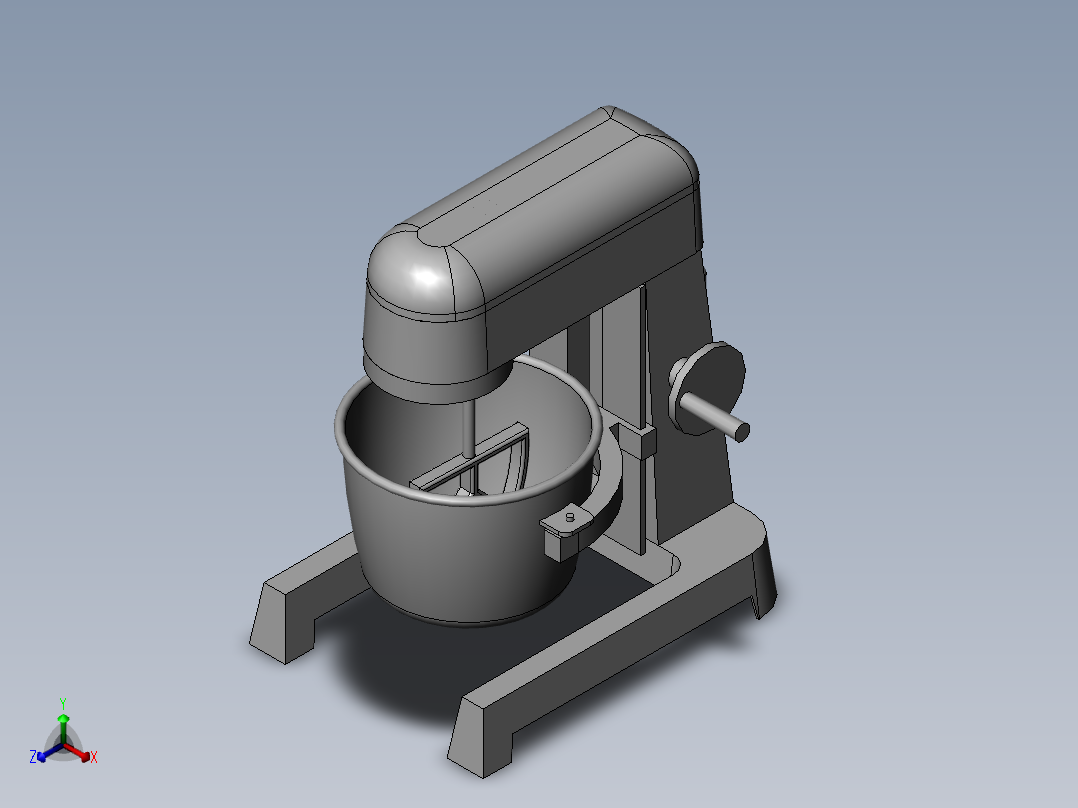 立式打蛋器三维SW模型正等轴测图