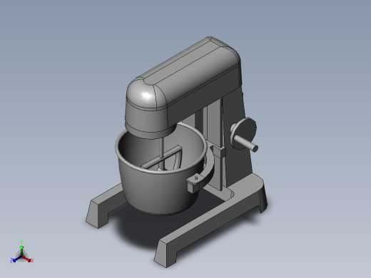 立式打蛋器三维SW模型正等轴测缩略图