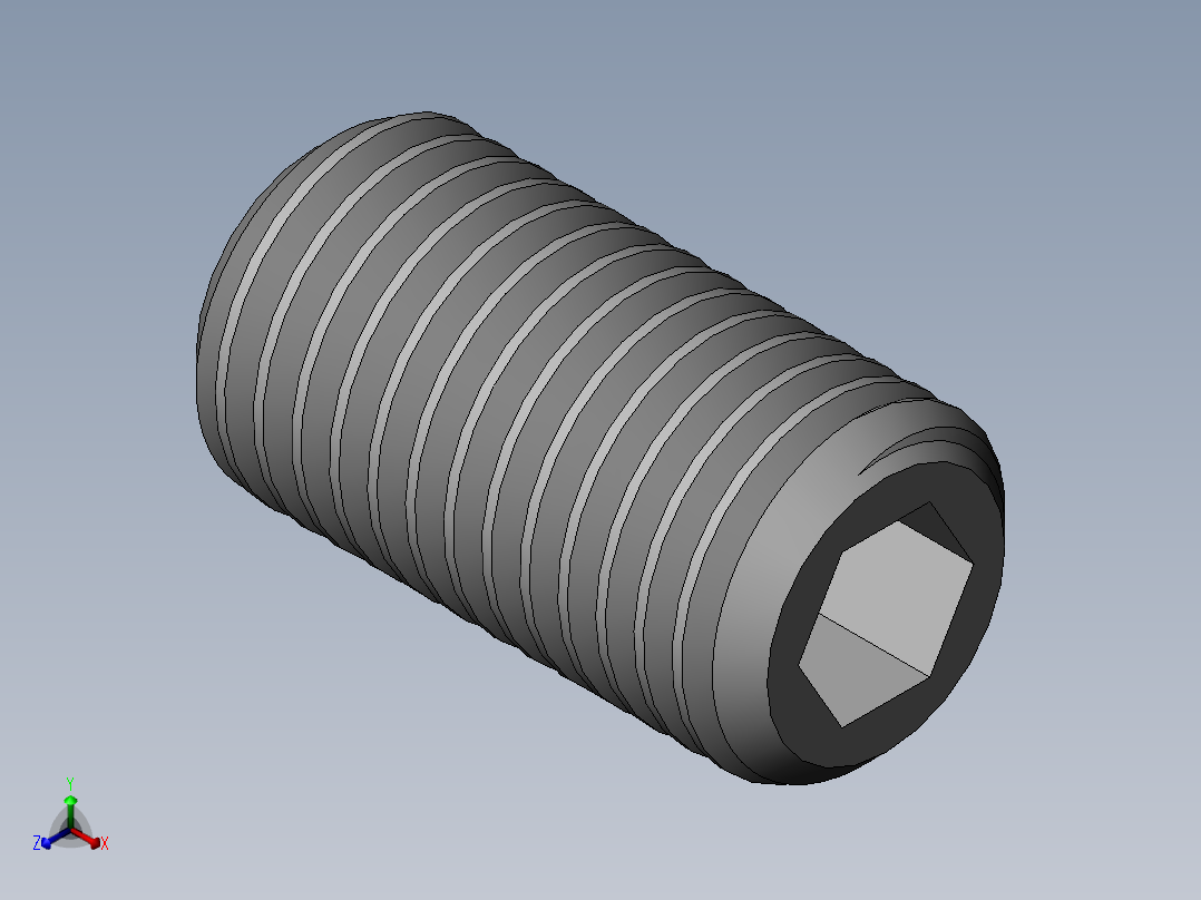 DIN 913-ISO 4026 固定螺钉-M16 L=30.SLDPRT正等轴测图