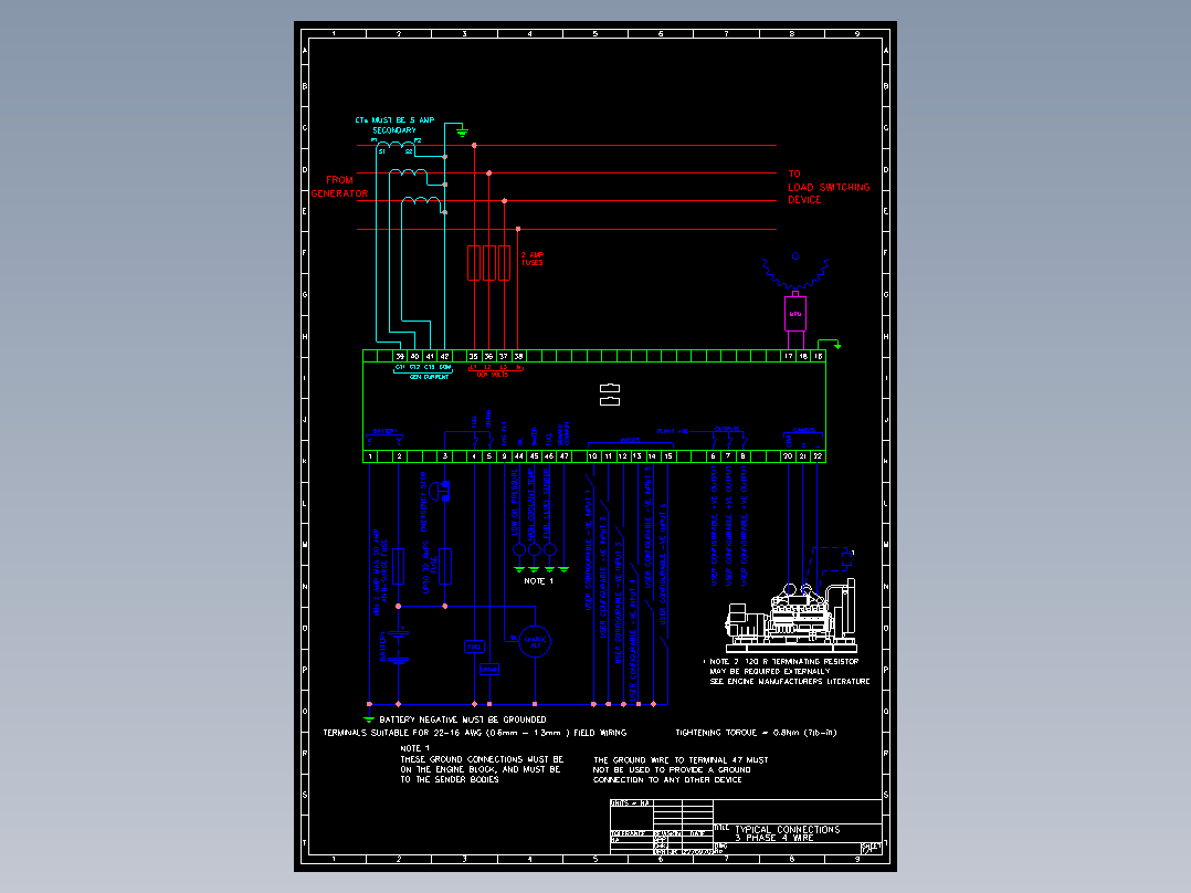 柴油发电机组并机控制器图纸