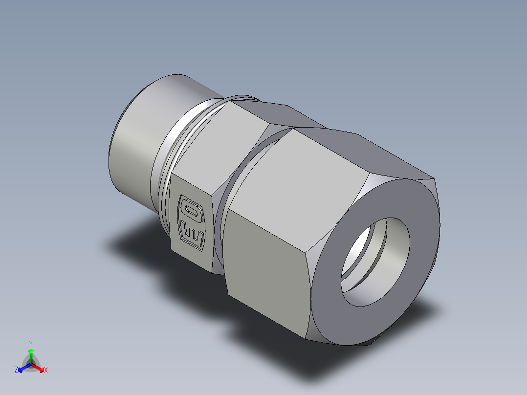 卡套式工业通用硬管接头EO_Male_Stud_connector_GEO16SMCF主视图