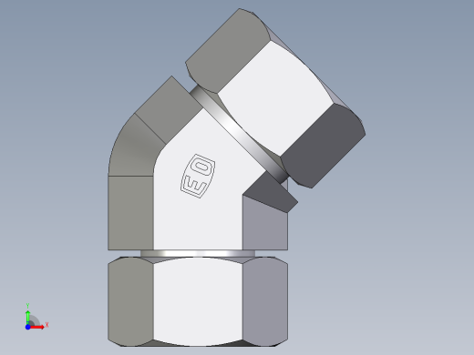 卡套式工业通用硬管接头EO_Swivel_nut_45_deg_elbow_EV30SCF前视缩略图
