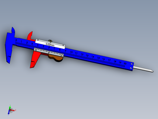 精度0.02mm卡尺模型