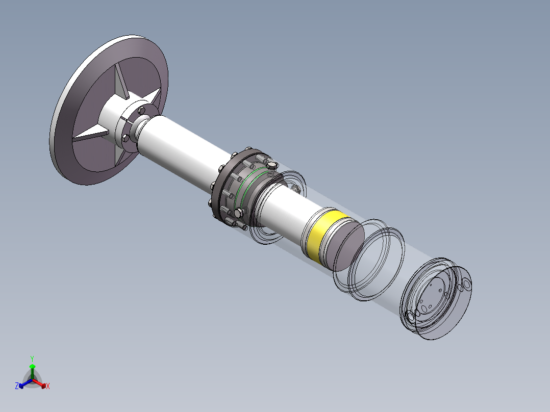 液压缸正等轴测图