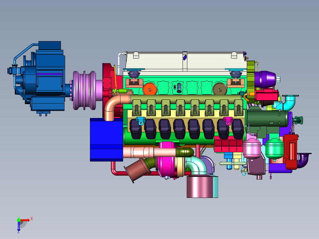 德国MTU发电机组俯视图