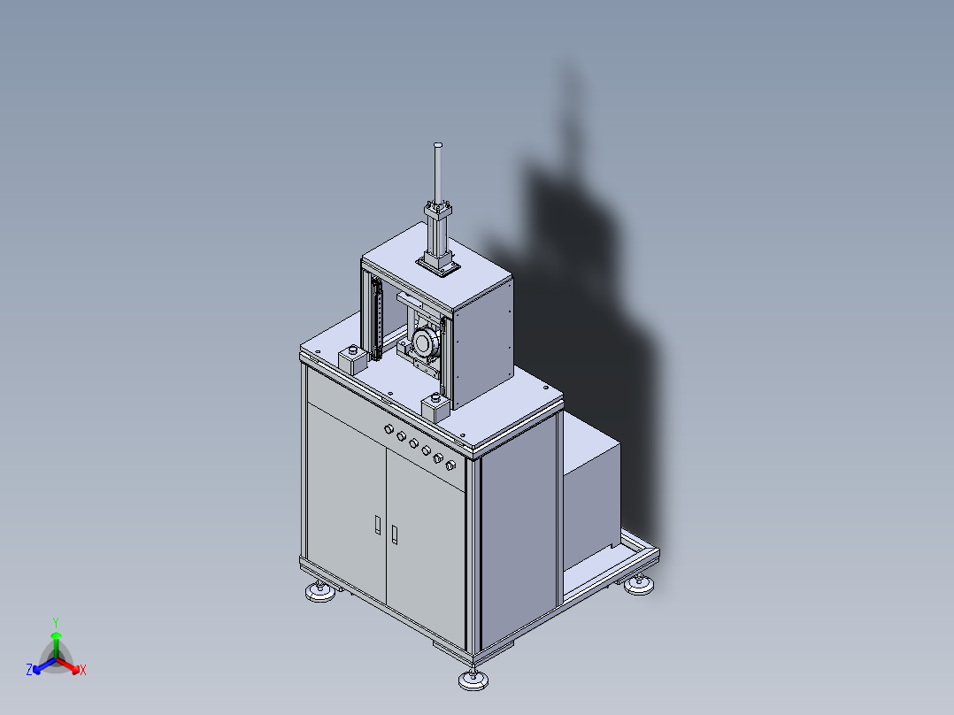 小型冲压机正等轴测图