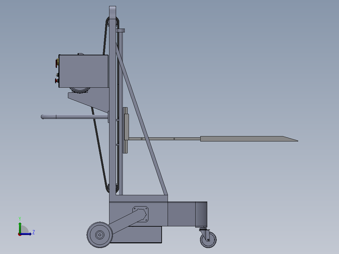 升降叉车模型左视图