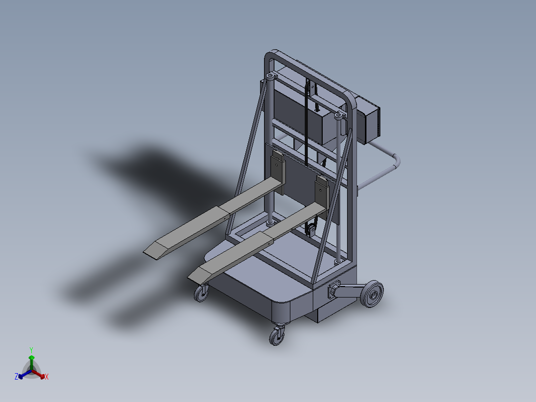 升降叉车模型正等轴测图