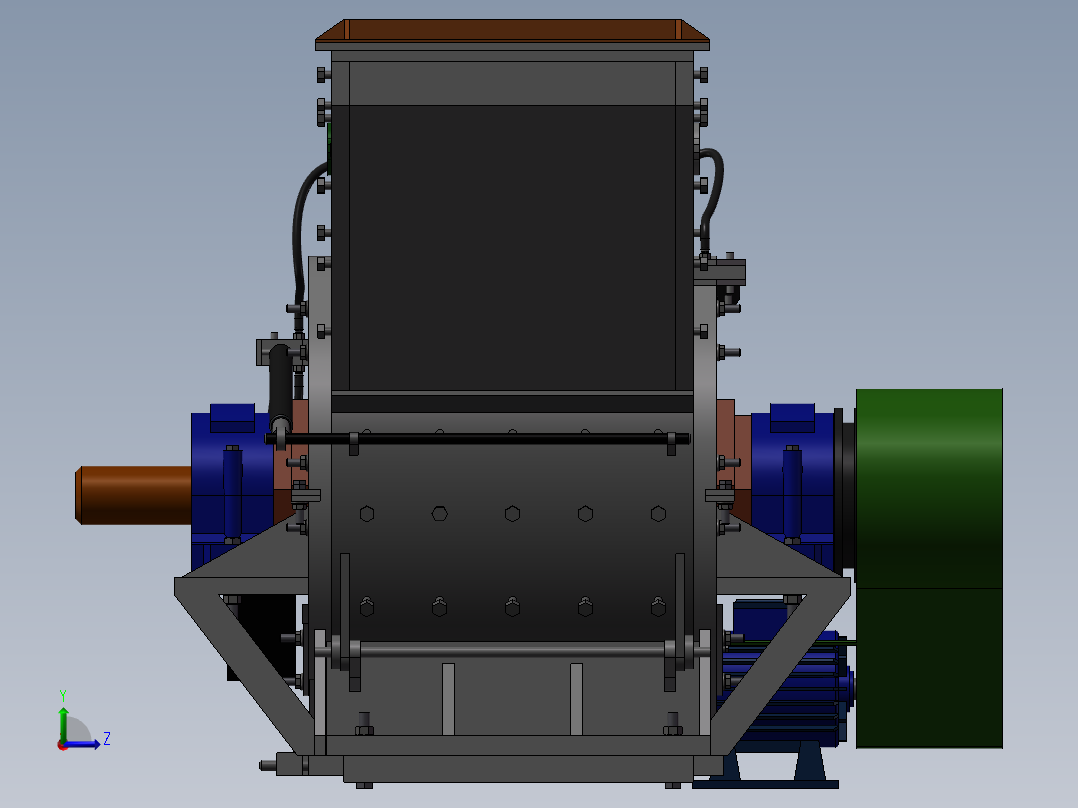 676粉碎机左视图