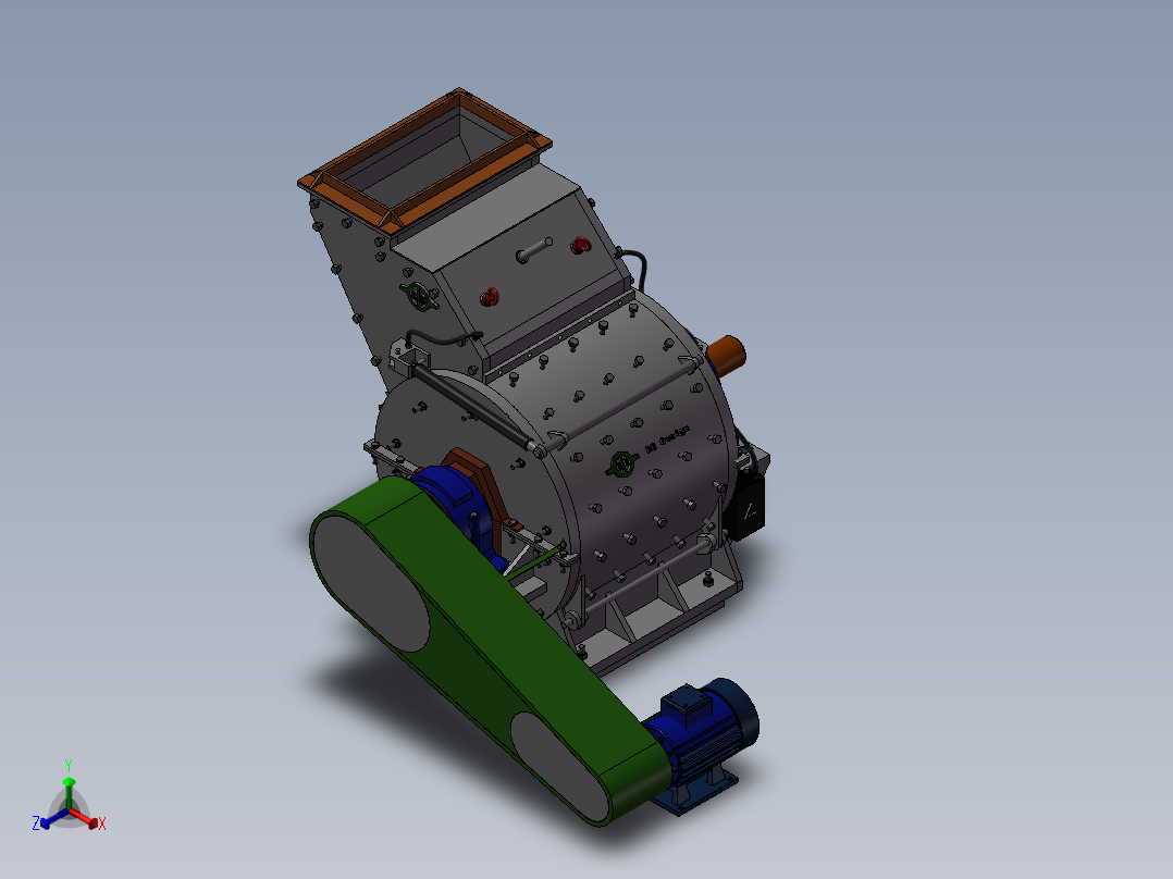 676粉碎机正等轴测图
