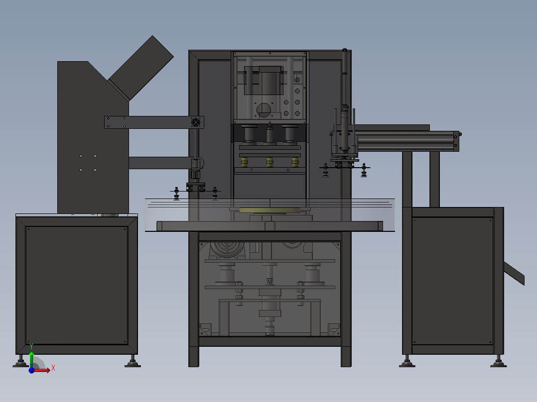 自动转盘式高频吸塑包装机前视图