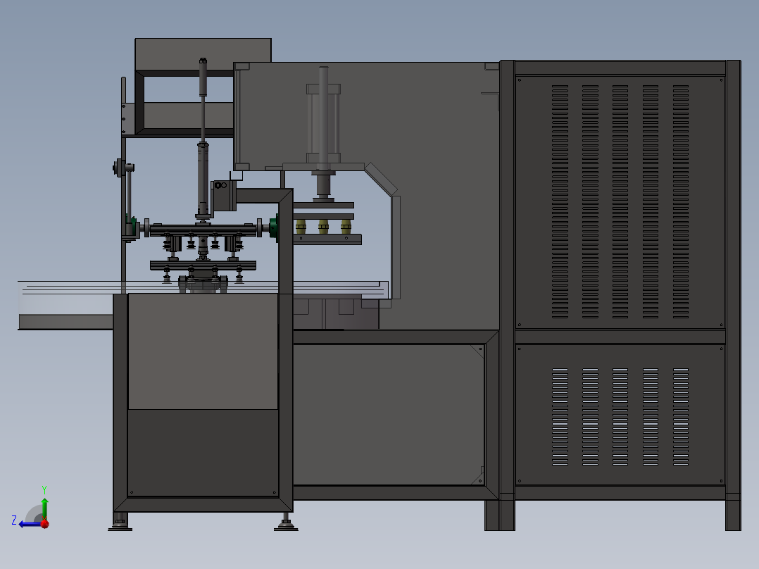 自动转盘式高频吸塑包装机右视图
